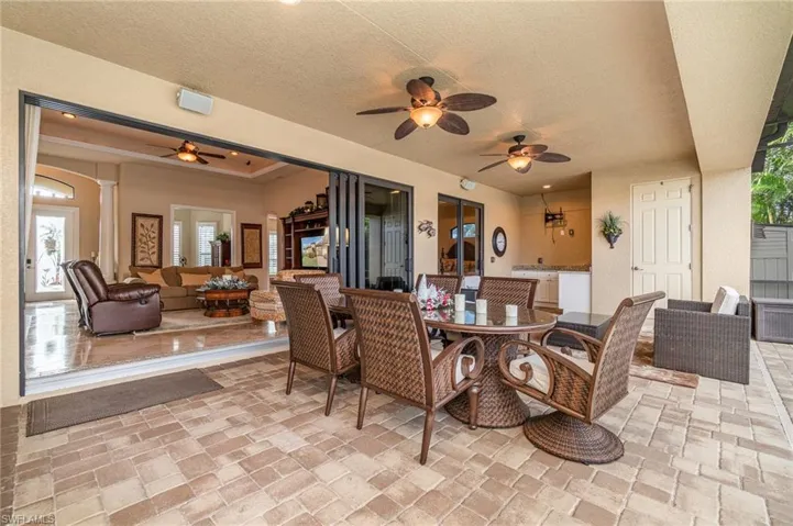 View of patio / terrace featuring outdoor lounge area and ceiling fan