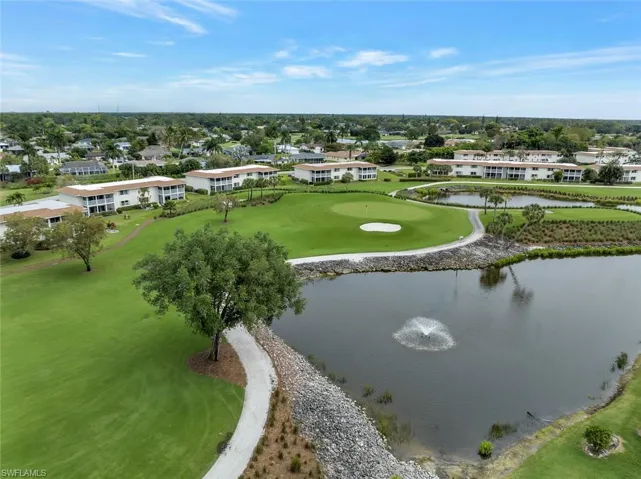 Arial view of the 17th fairway and green of the Pines.