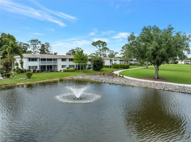 View looking toward the condo building. Condo is lower right.