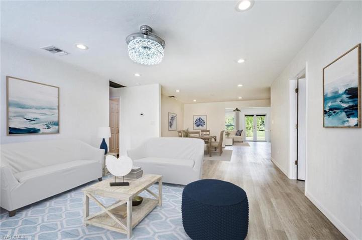 Virtually staged Living-Dining area