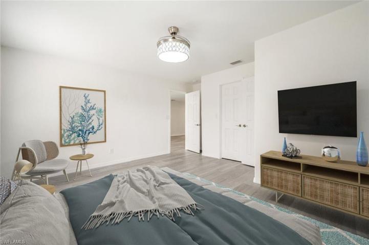 Virtually staged Master bedroom