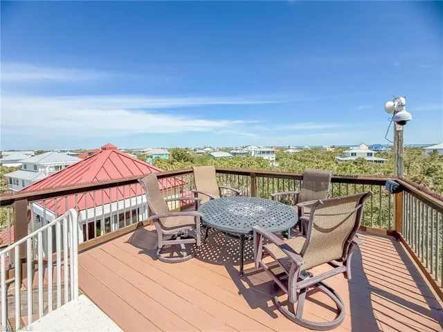 Wooden deck with outdoor dining area
