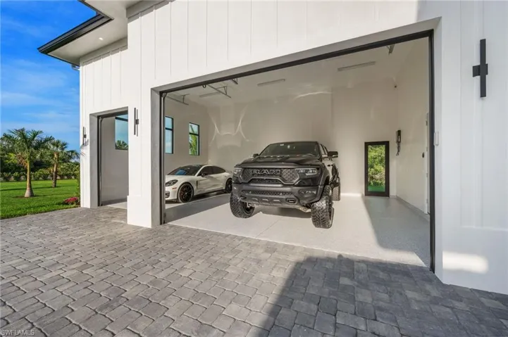 Garage with driveway