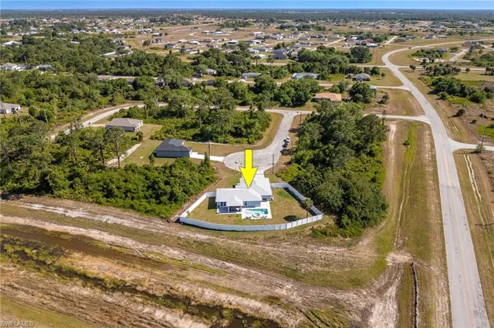 Birds eye view of property