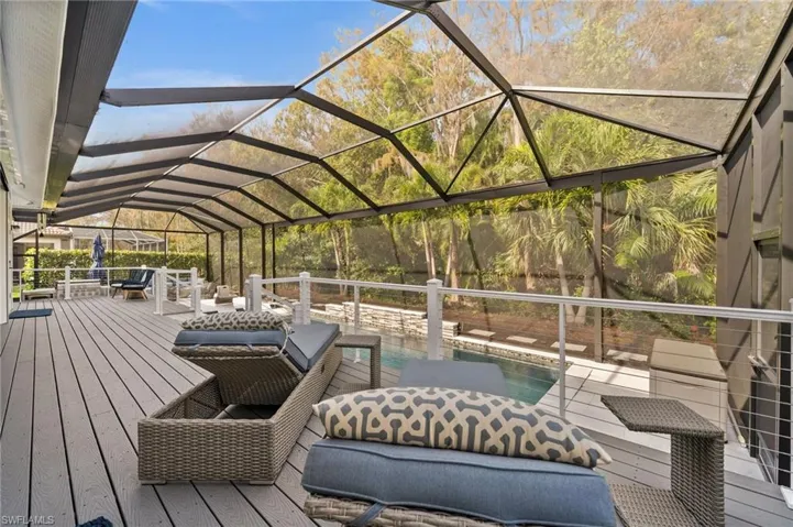 Wooden deck with a lanai