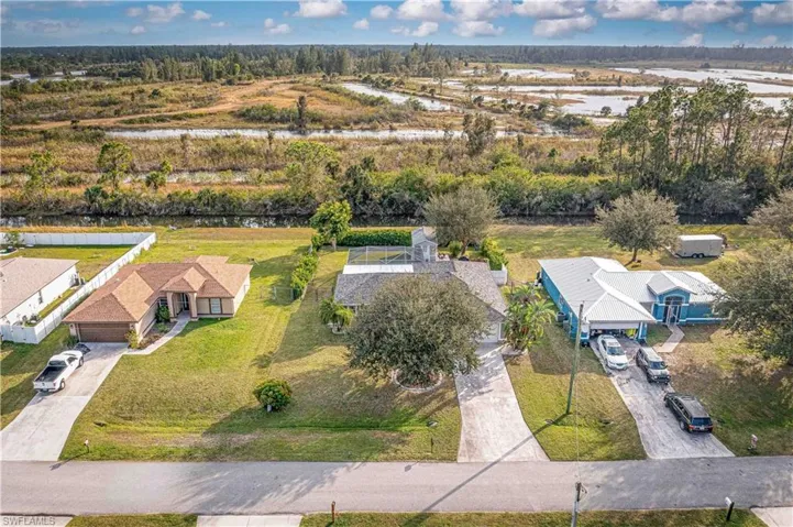 Aerial view of residential area