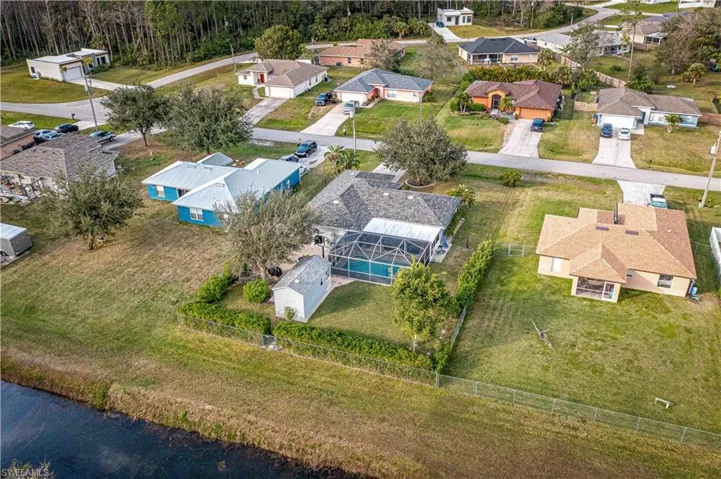 Aerial view of residential area