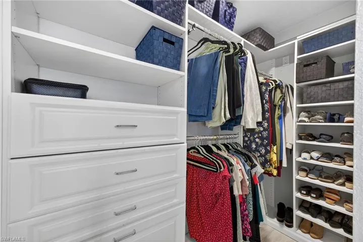 View of walk in closet