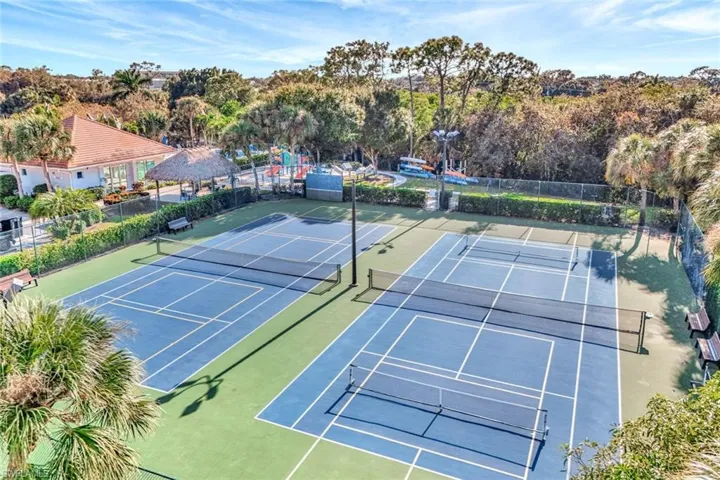 View of tennis court