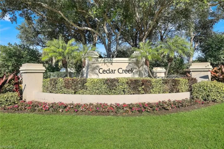 Community sign with a yard