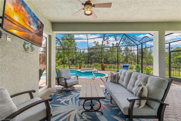 Let's lounge by the pool on the covered patio