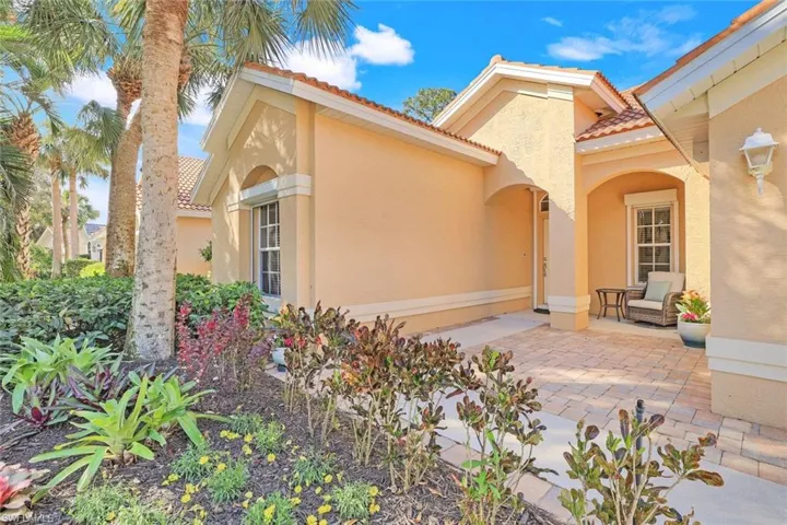 Paved courtyard entry.