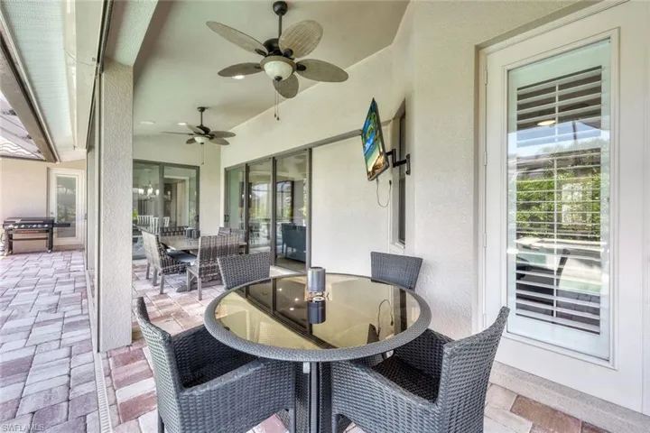 View of patio / terrace featuring ceiling fan