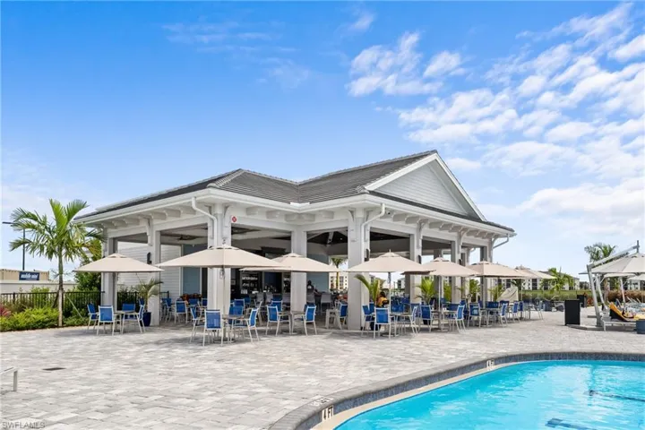 Community pool featuring a patio area