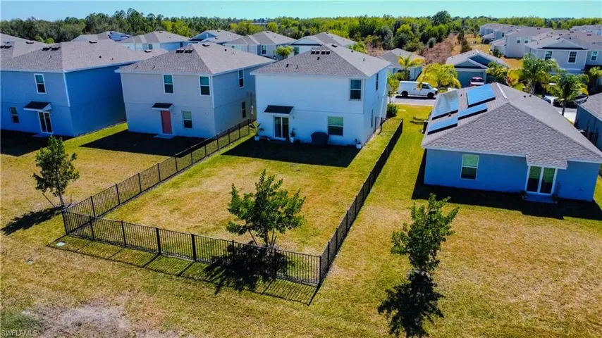 Aerial view of residential area