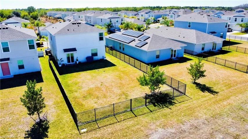Aerial perspective of suburban area