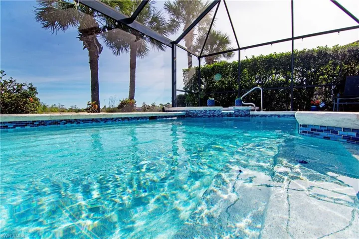Float in the sparkling blue water in your beautiful swimming pool and spa.