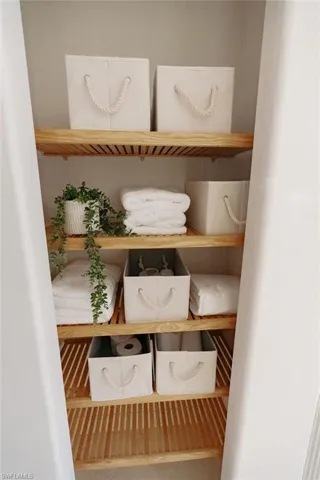 Master bath storage area