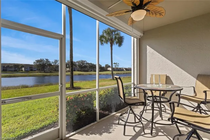 2nd lanai in the back of the condo facing the beautiful lake and gulf course.