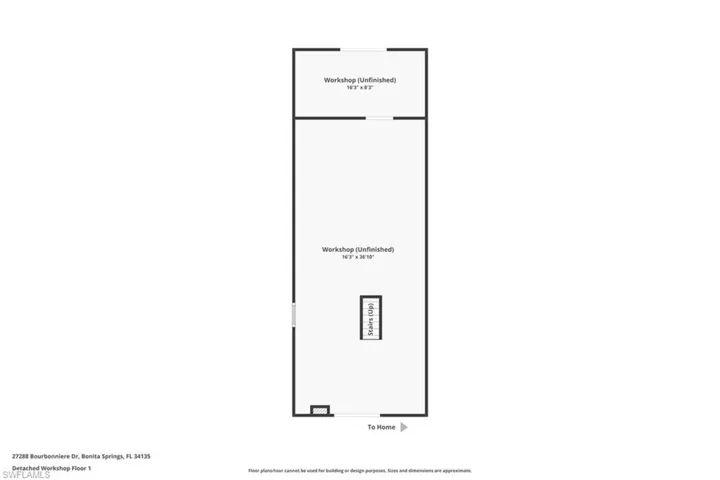View of floor plan workshop DOWNSTAIRS