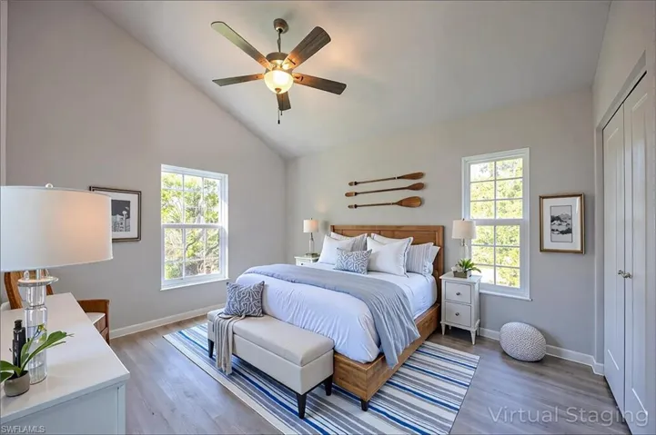 Guest room  virtually staged