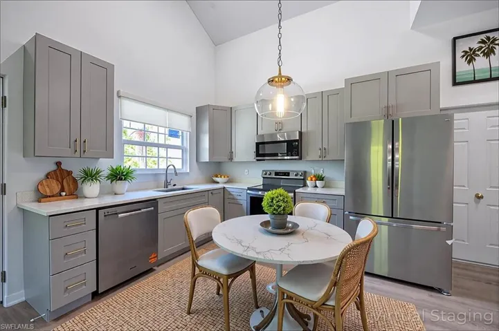 virtually staged eat in kitchen