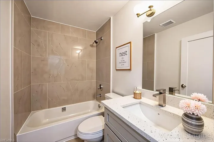 Guest bath virtually staged