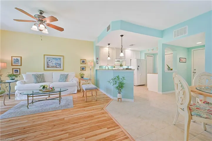 Living room with ceiling fan
