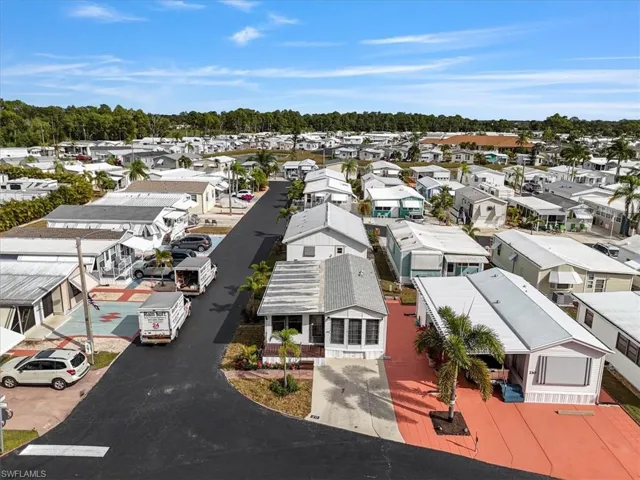 Aerial perspective of suburban area