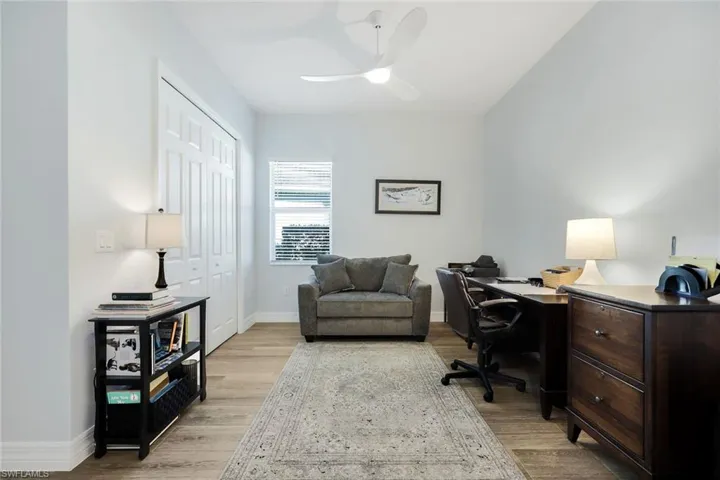 Third guest bedroom, currently utilized as a den/office.