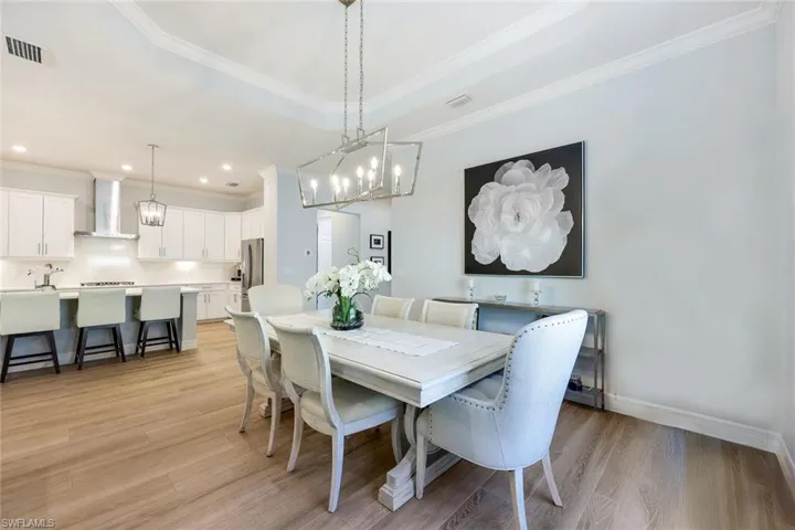 Lovely dining space that opens seamlessly to the kitchen.