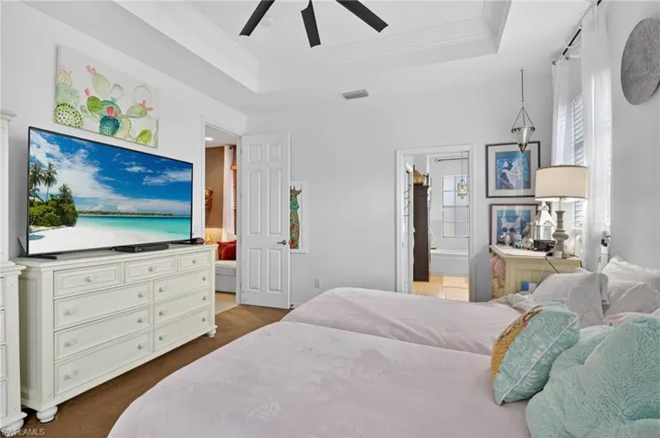 Spacious owners' suite with tray ceiling