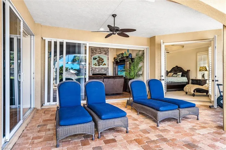 View of patio / terrace featuring ceiling fan