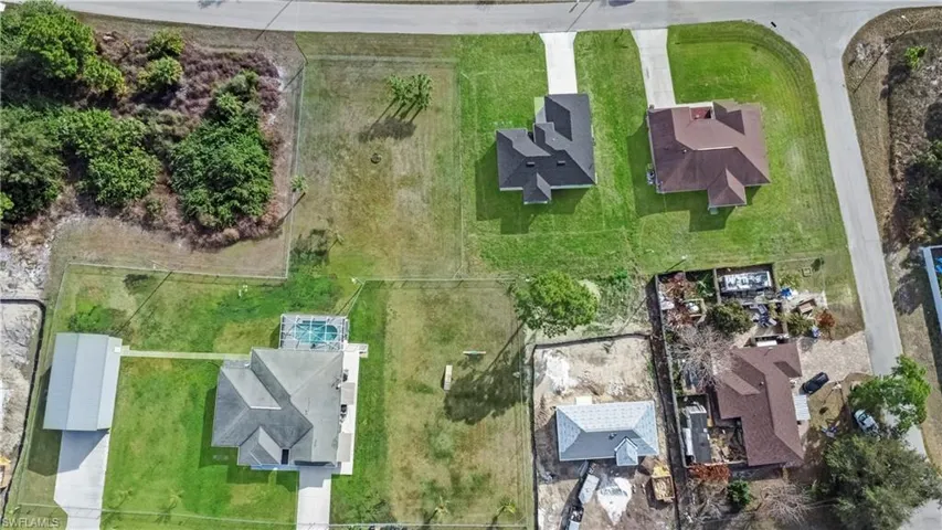 Aerial perspective of suburban area