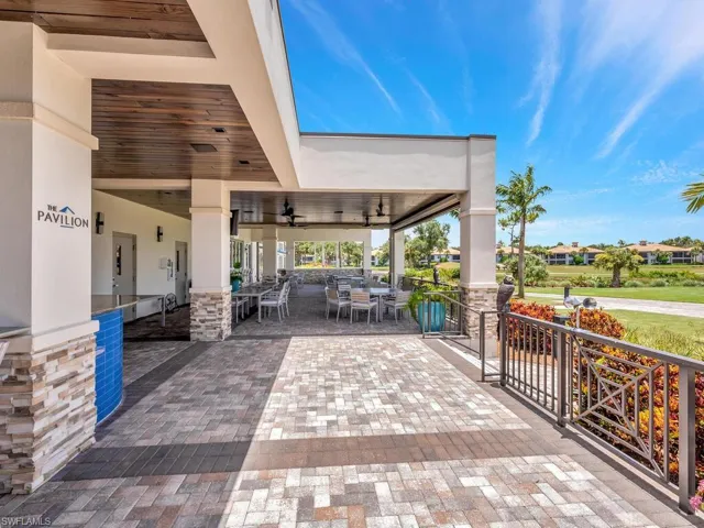 Outdoor dining area at The Pavillion