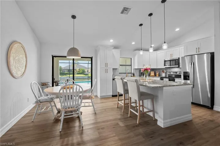 kitchen and dining area