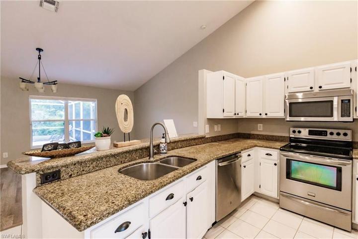 Bright kitchen with high ceilings