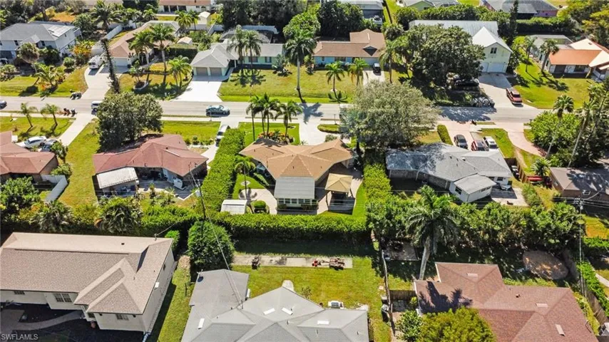 Aerial view of residential area