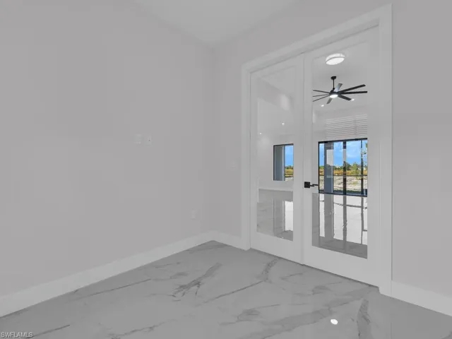 Den with french doors