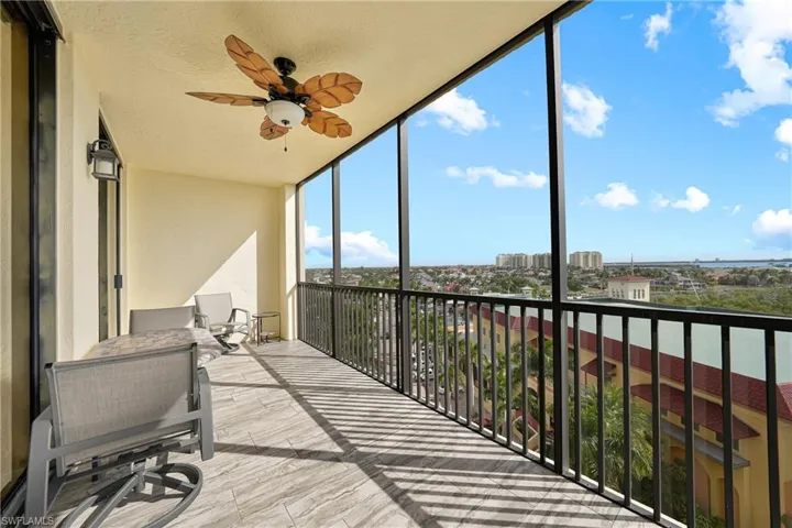 Sunroom with a city view