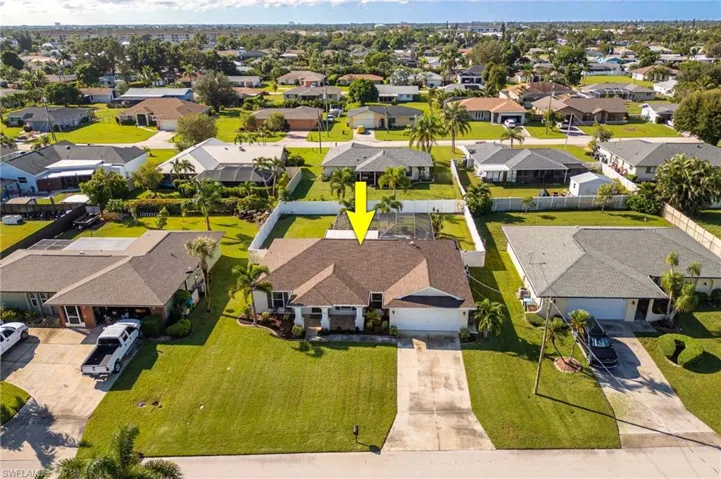 Aerial perspective of suburban area