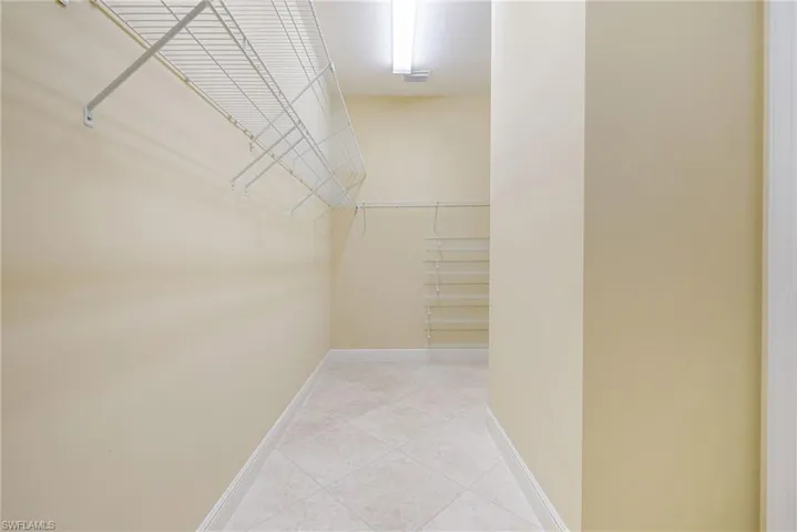 Large closet in the primary bedroom