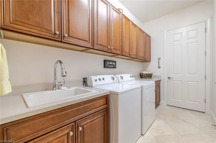 Built in cabinets and utility sink