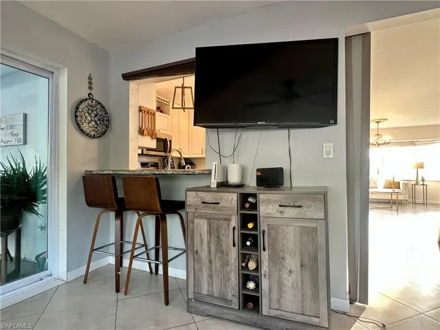 Pass-through window with breakfast bar