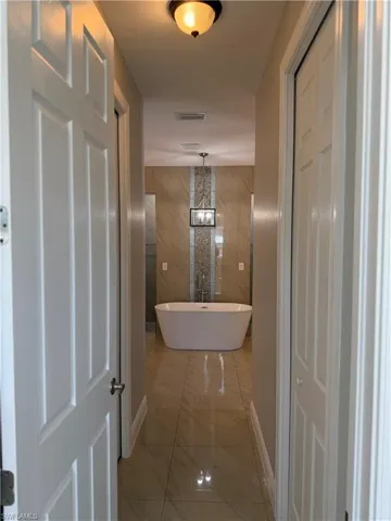 Bathroom with a freestanding tub