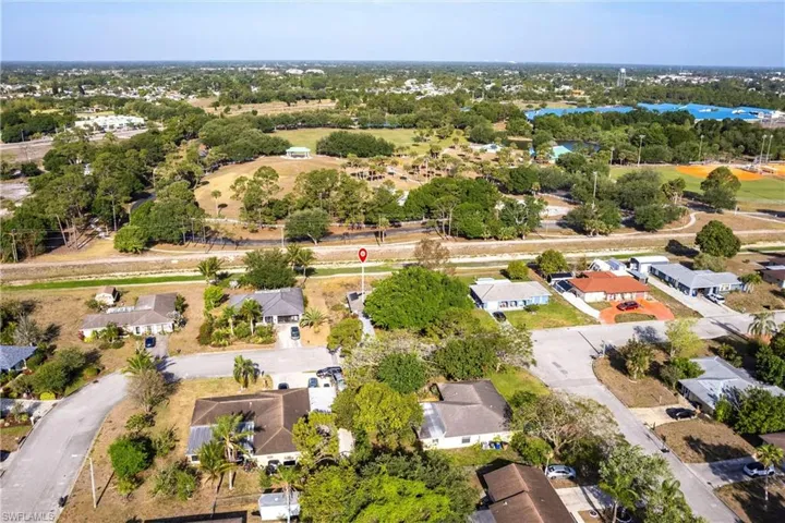 Aerial view with a residential view