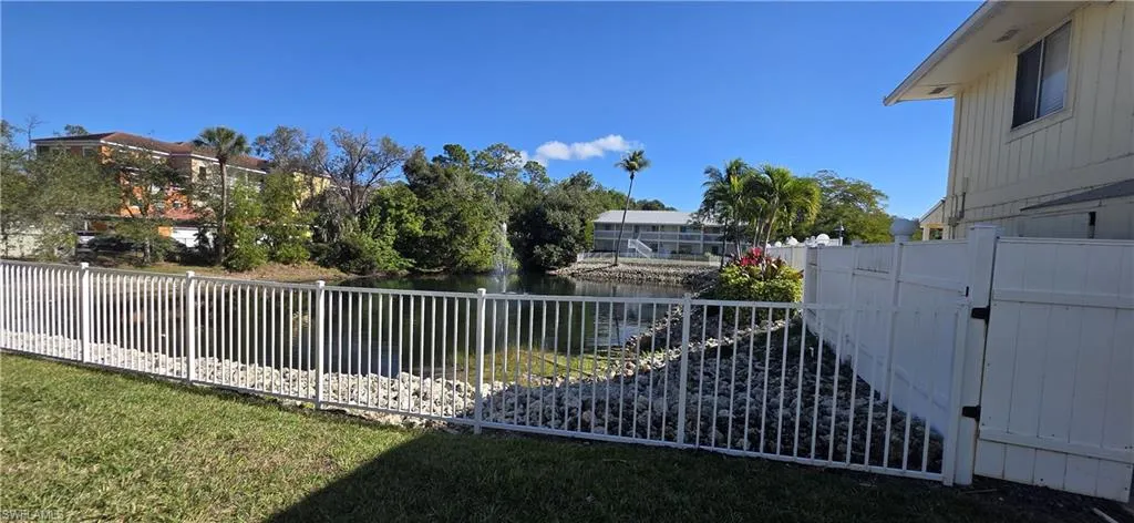 Gate featuring a water view