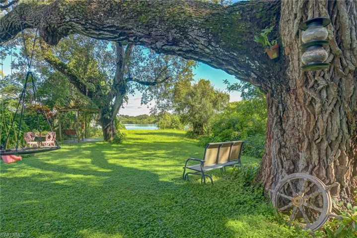 View of grassy yard featuring a water view
