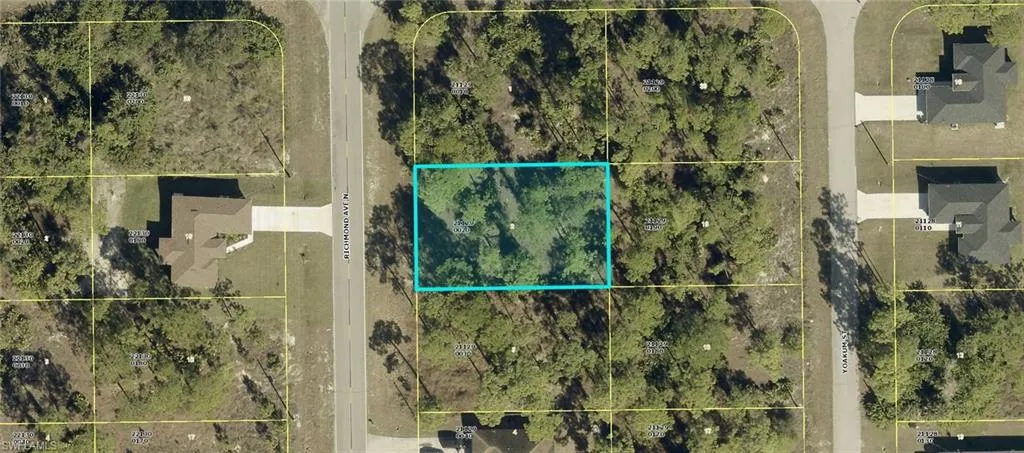 Aerial Map. Outlining the property's boundaries and surrounding parcels