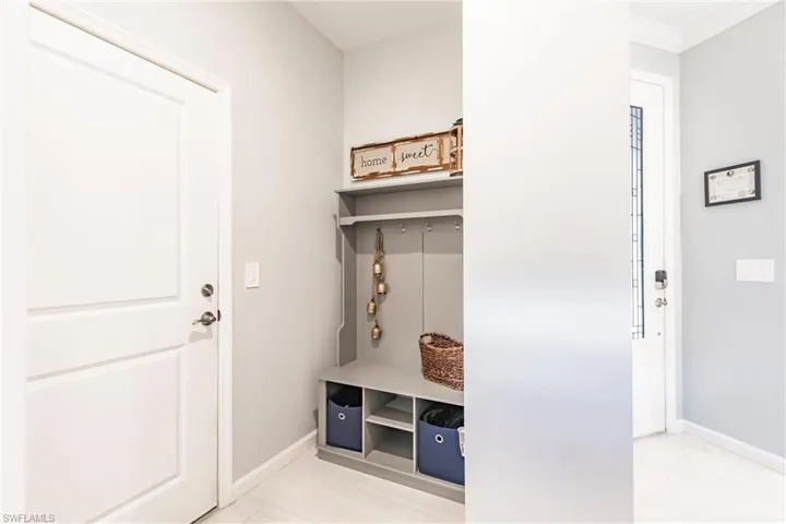 Hall and door to garage